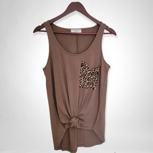 Zenana Leopard Pocket Top
